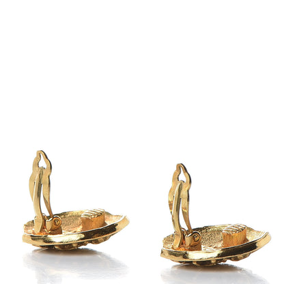 Chanel Logo CC Clip On Earrings Gold 3 of 4