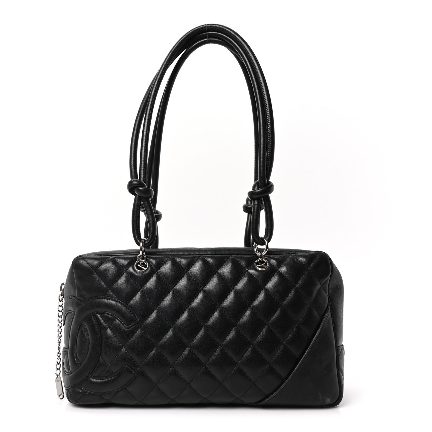 Calfskin Quilted Large Cambon Bowler Black