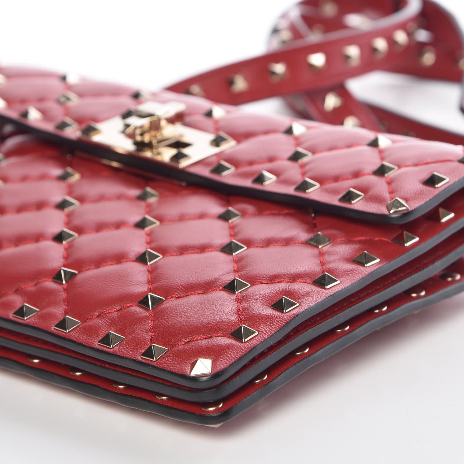 Valentino Garavani Nappa Rockstud Spike Crossbody Bag Rosso Valentino 6 of 10