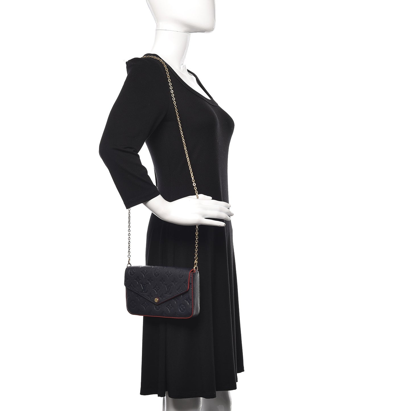 Empreinte Pochette Felicie Chain Wallet Marine Rouge