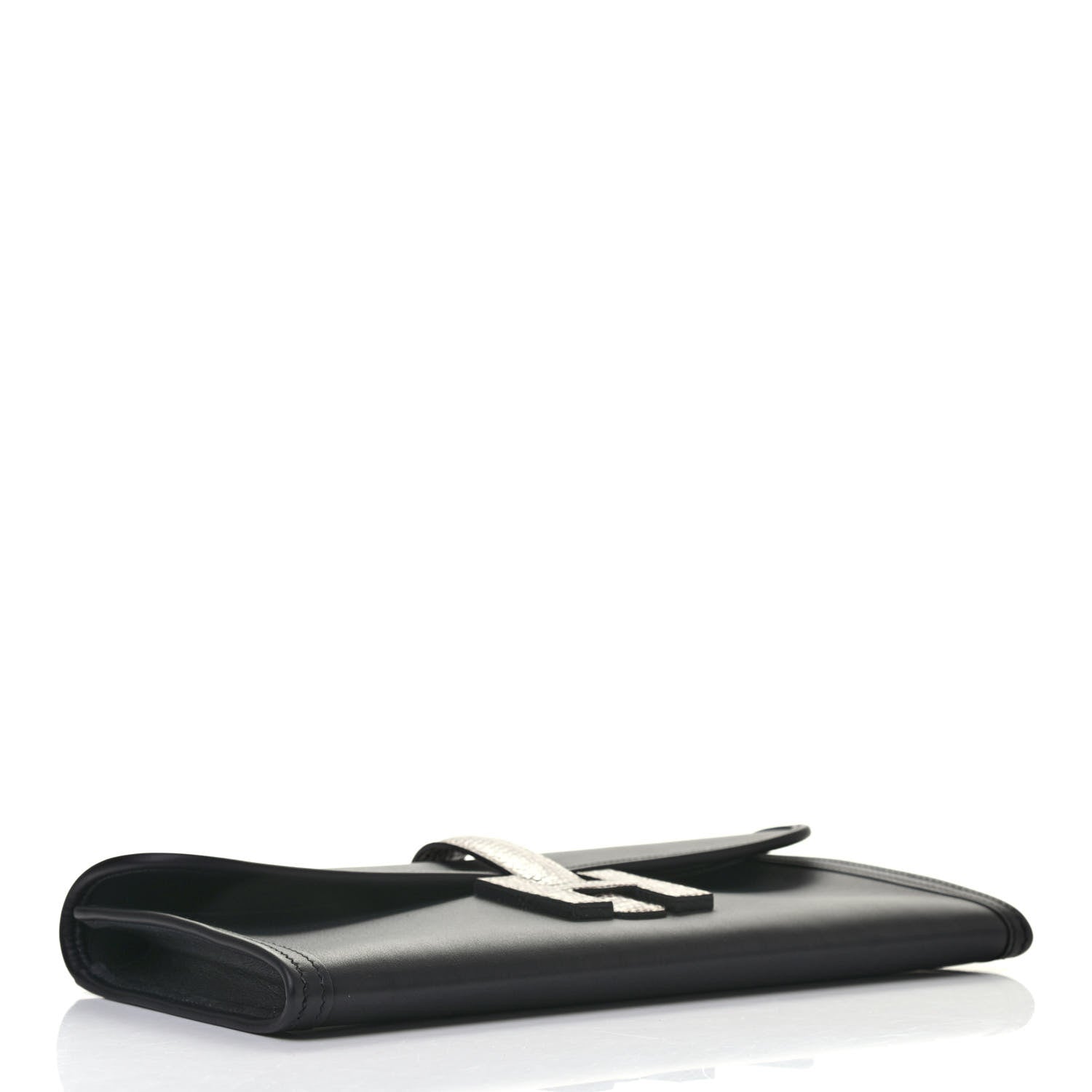Hermes Swift Lizard Jige Elan Touch 29 Clutch Black Ombre 4 of 8