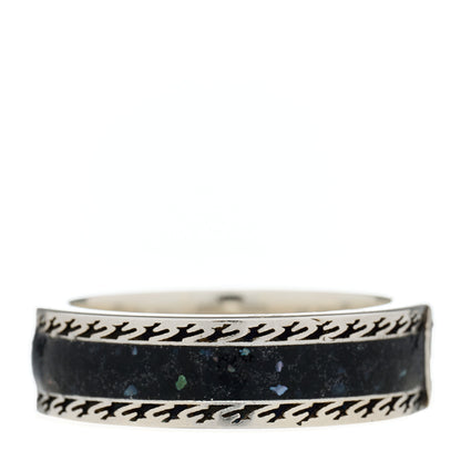 Gucci Sterling Silver Enamel Interlocking G Band Ring 54 7 3 of 6