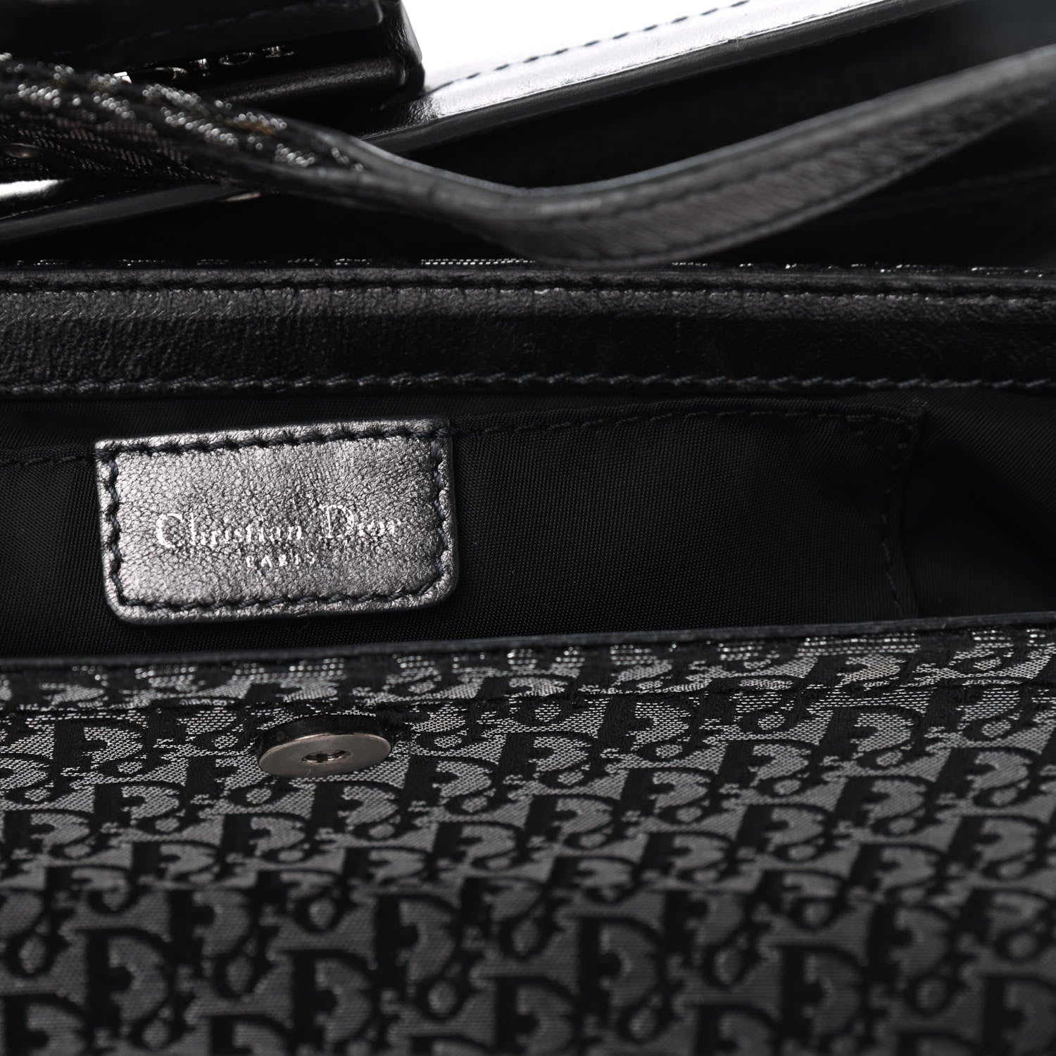 Christian Dior Metallic Monogram Street Chic Shoulder Bag Black 6 of 11
