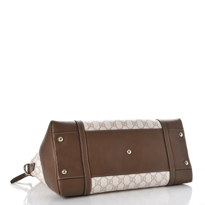 Gucci GG Supreme Monogram Calfskin Medium Nice Top Handle Dome Bag New Mystic White Beige Brown 5 of 13