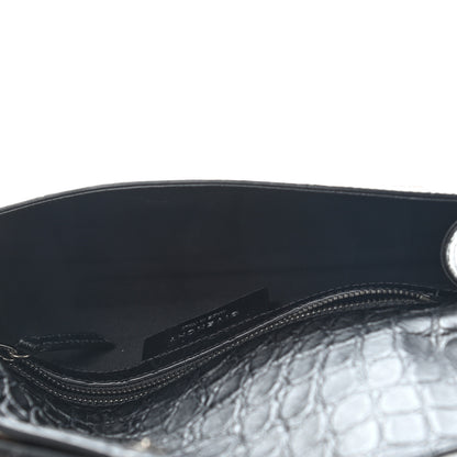 Givenchy Calfskin Crocodile Embossed Antigona Evening Clutch Black 5 of 9