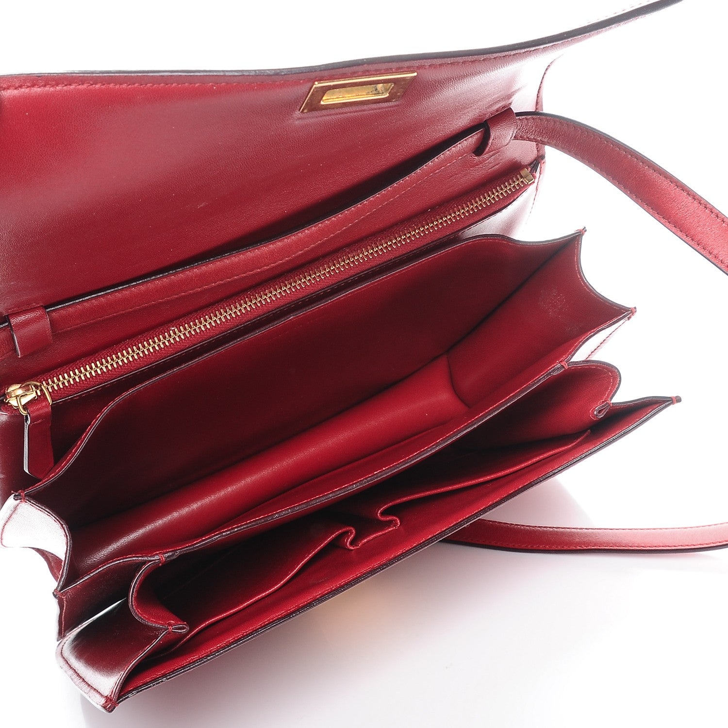 Celine Box Calfskin Medium Classic Box Flap Bag Red 5 of 10