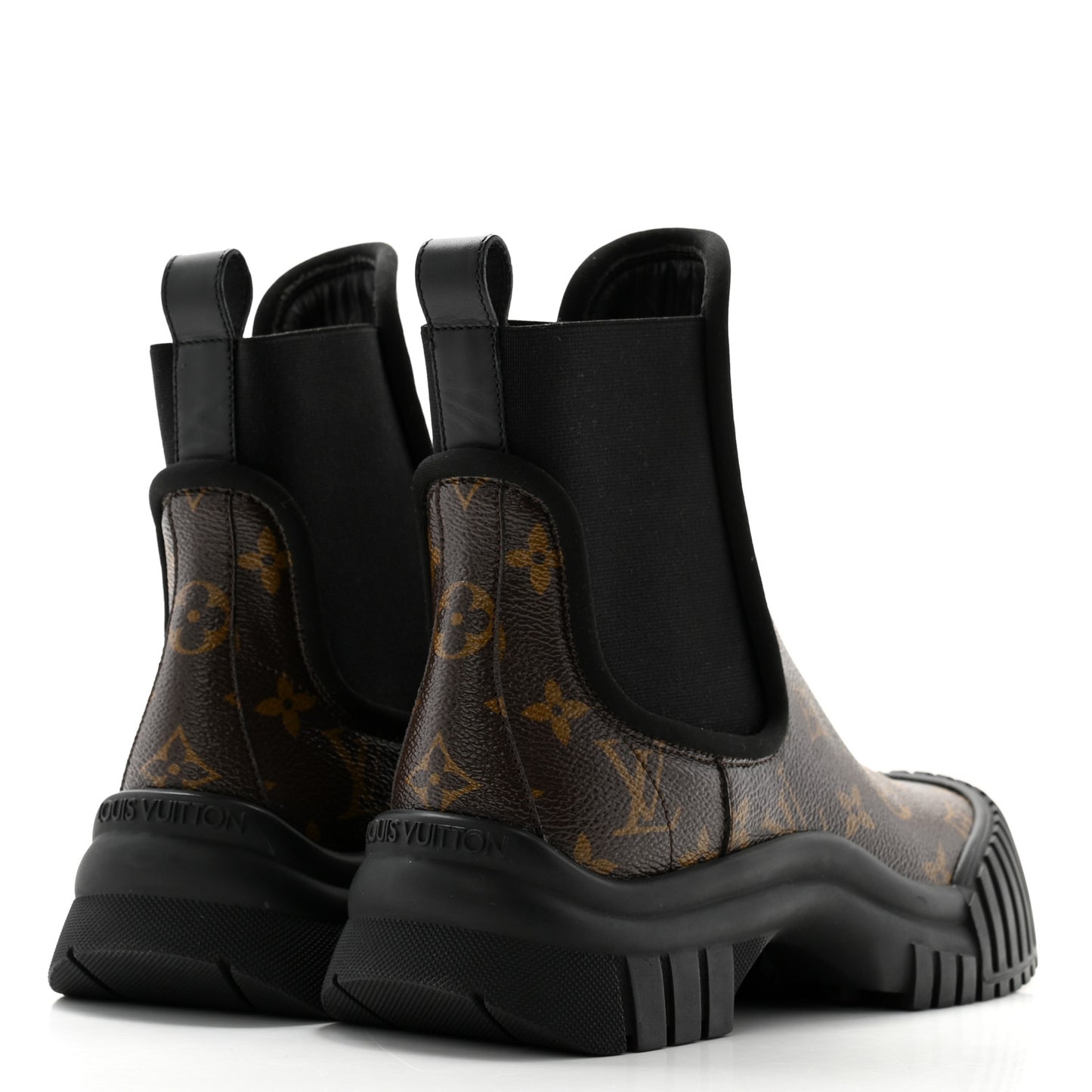 Patent Monogram Ruby Flat Ankle Boots 37 Black