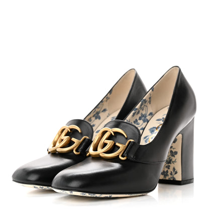 Gucci Malaga Kid GG Victoire 95mm Loafer Pumps 40 Black 3 of 12