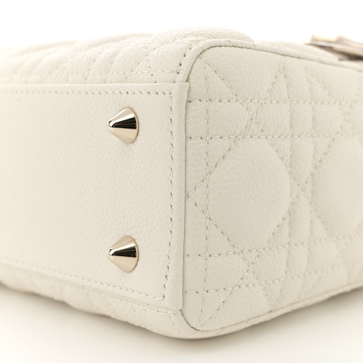 Christian Dior Grained Calfskin Cannage Small Lady Dior Latte 10 of 11