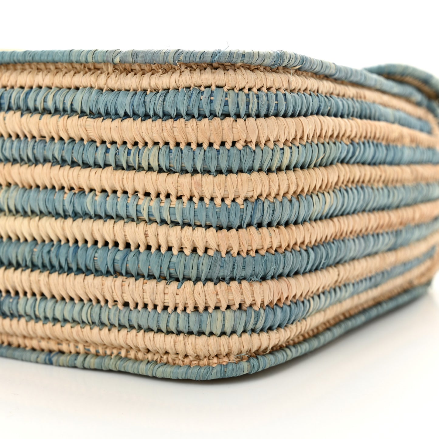 Raffia Woven Small GG Marmont Shoulder Bag Natural Light Blue