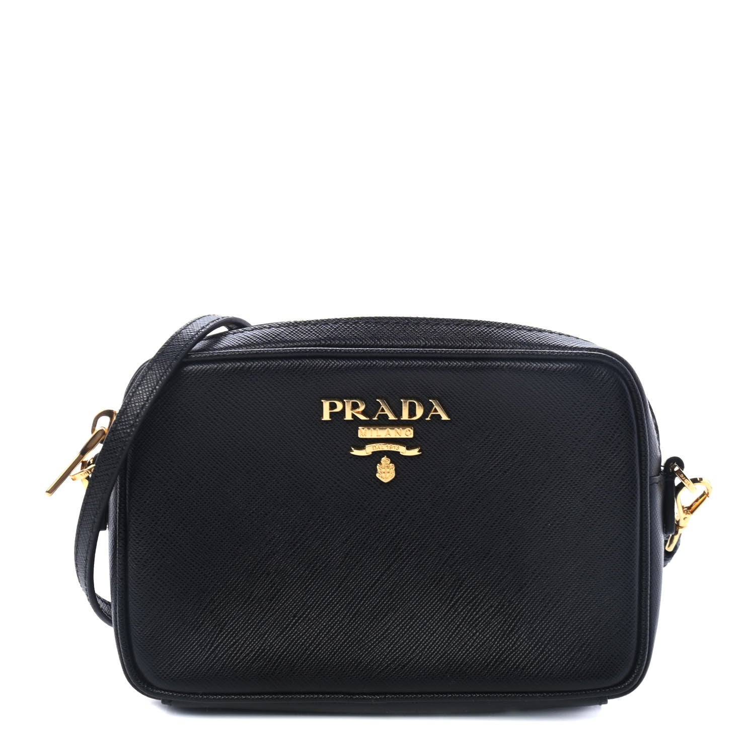Prada Saffiano Lux Camera Crossbody Bag Black 1 of 4