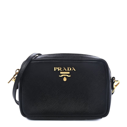Prada Saffiano Lux Camera Crossbody Bag Black 1 of 4