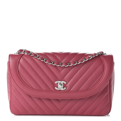 Chanel Lambskin Chevron Medium Single Flap Fuchsia 1 of 11