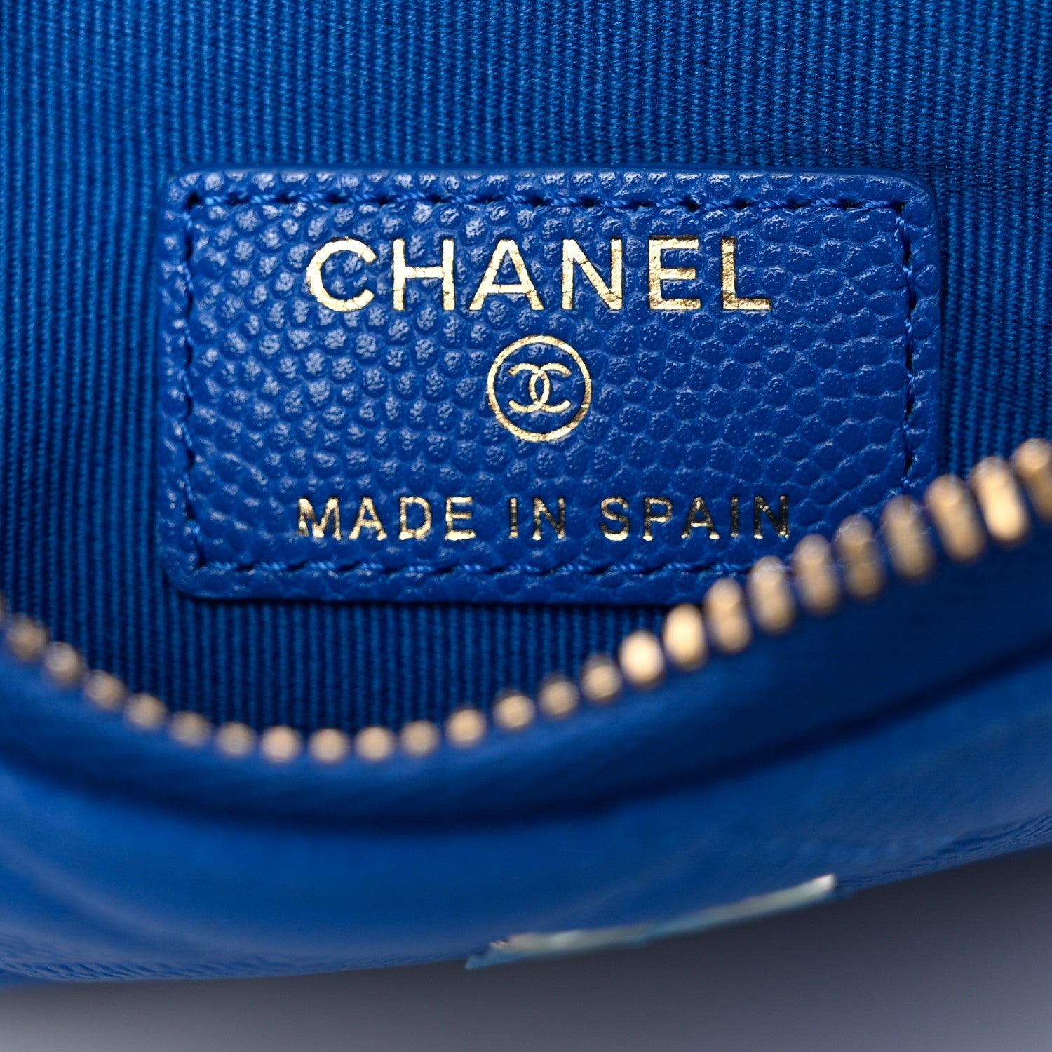 Chanel Caviar Quilted Small Cosmetic Case Blue 6 of 8