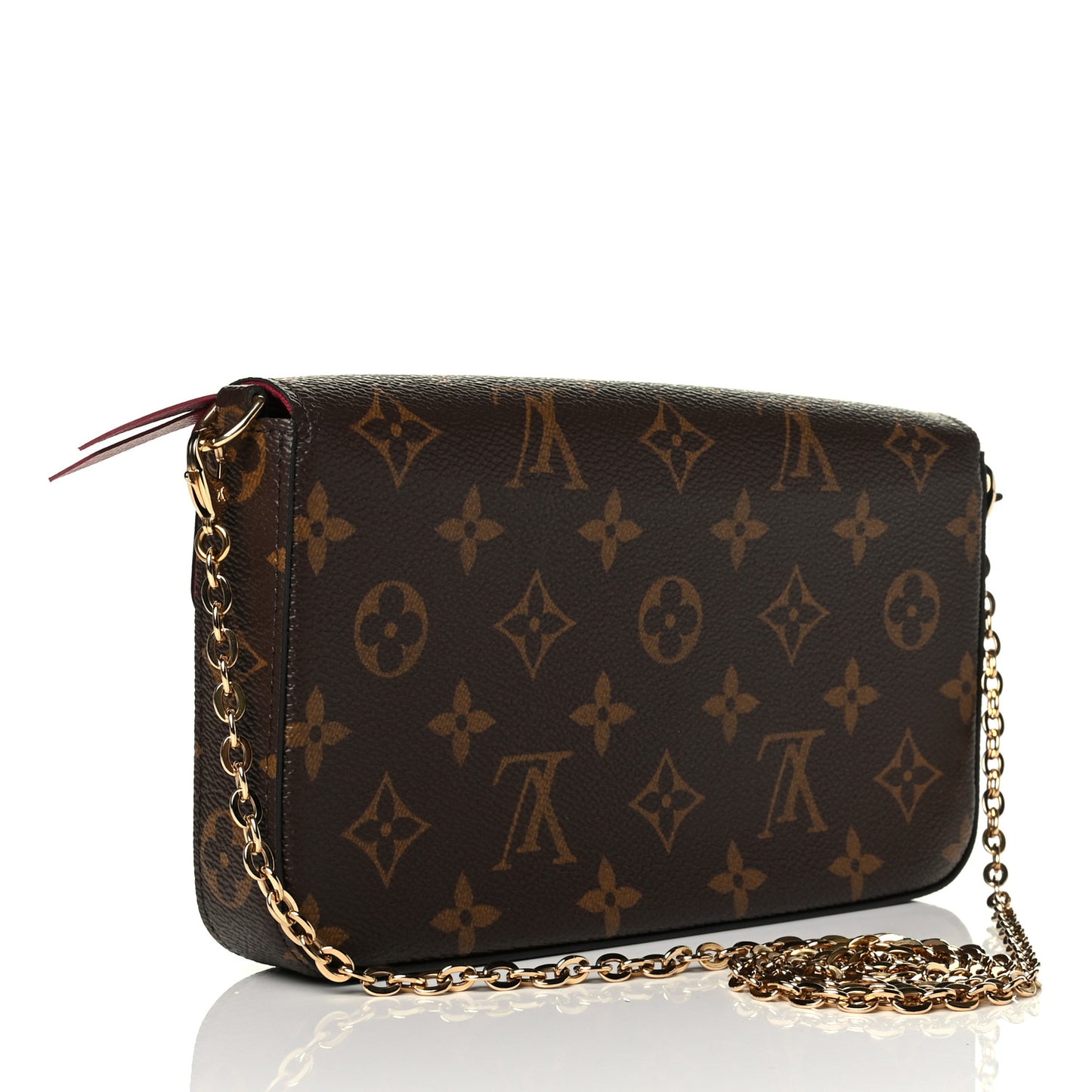 Monogram Pochette Felicie Chain Wallet Fuchsia