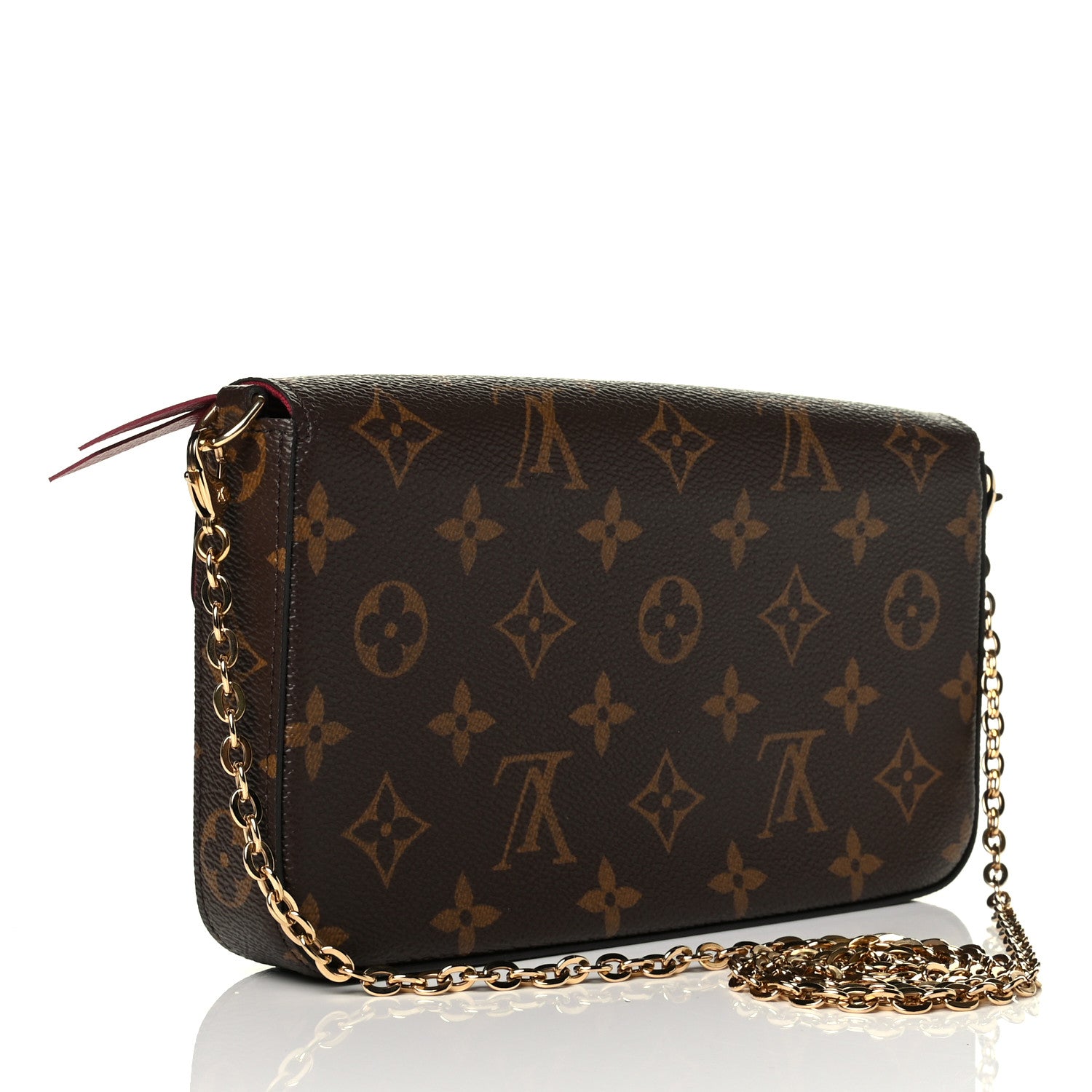 Louis Vuitton Monogram Pochette Felicie Chain Wallet Fuchsia 2 of 7