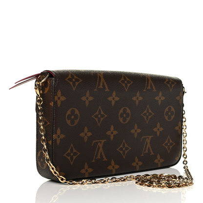 Louis Vuitton Monogram Pochette Felicie Chain Wallet Fuchsia 2 of 7