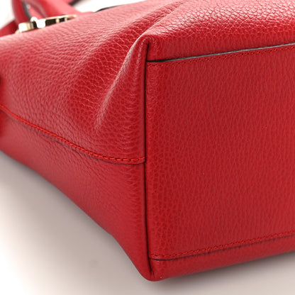 Gucci Dollar Calfskin GG Charm Satchel Red 8 of 10
