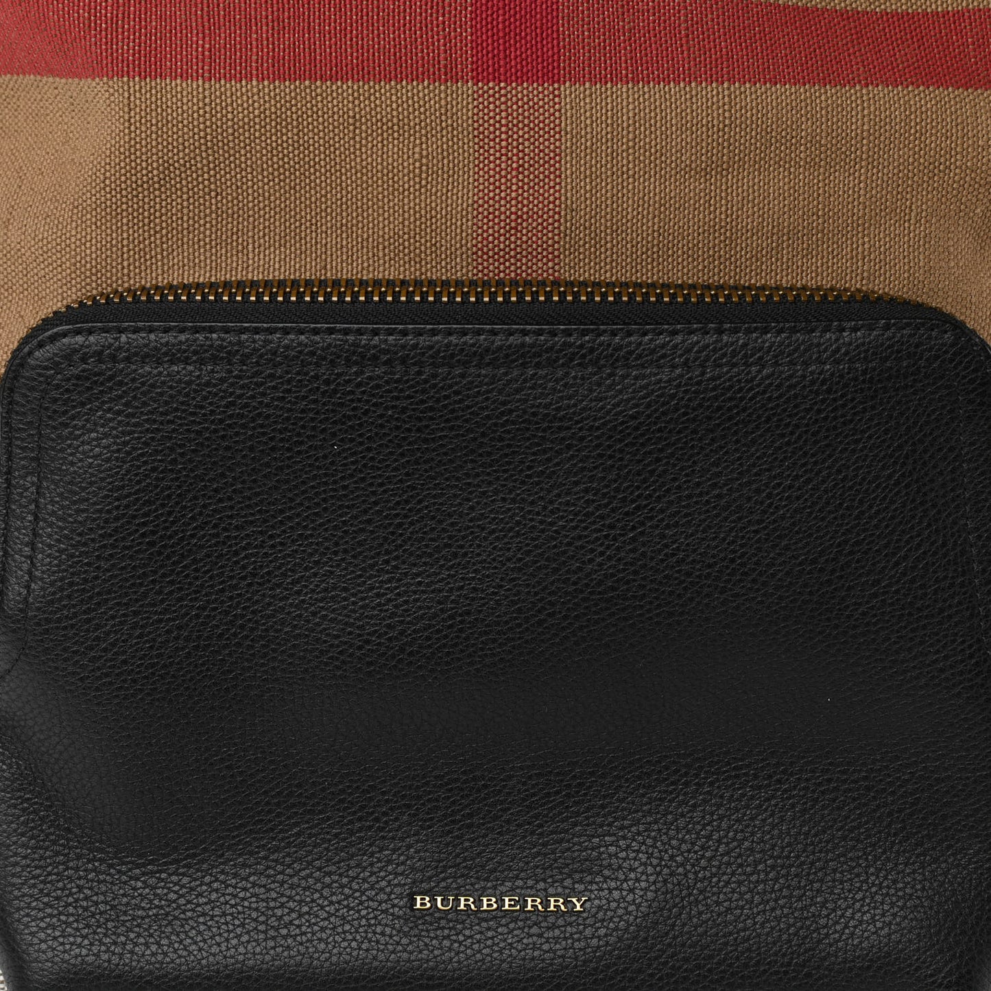 Mega Check Calfskin Abbeydale Simple Backpack Black Camel