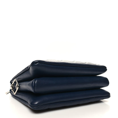 Louis Vuitton Lambskin Embossed Monogram Coussin PM Navy 4 of 11