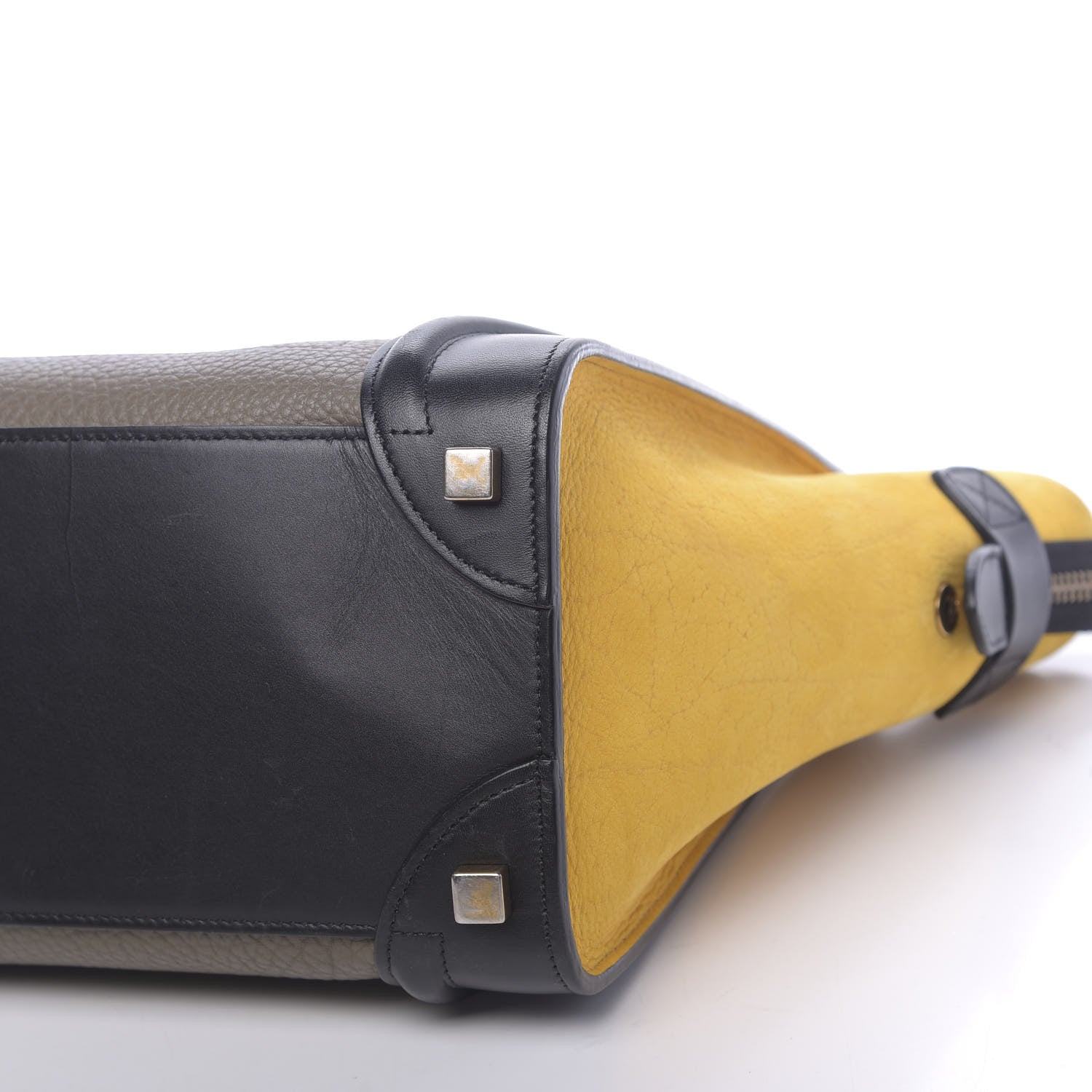 Celine Drummed Calfskin Suede Tri-color Micro Luggage Amber 13 of 17