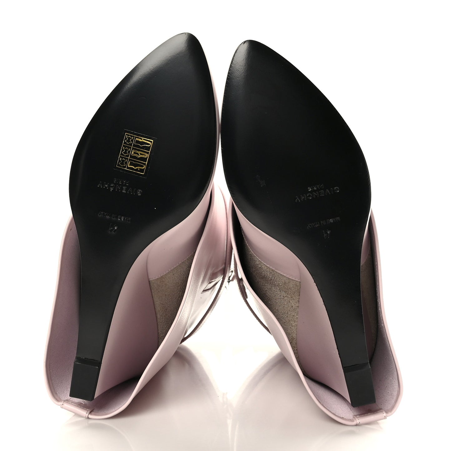 Calfskin Shark Lock Ankle Boots 41 Light Pink