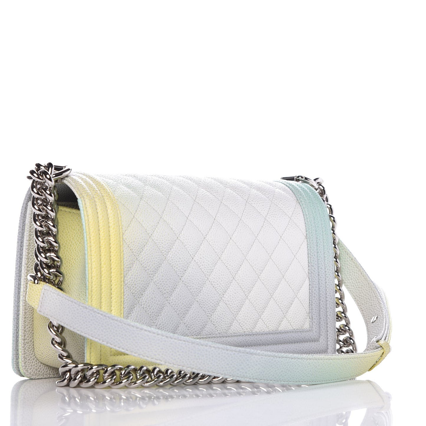 Caviar Quilted Medium Rainbow Boy Flap Multicolor