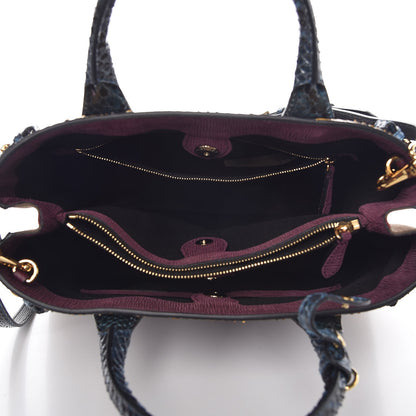 Burberry Python Grainy Calfskin House Check Medium Banner Tote Elderberry 6 of 10