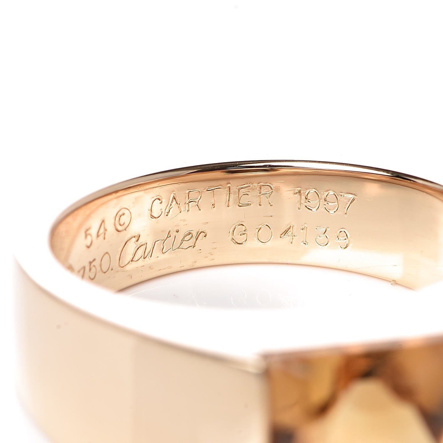 Cartier 18K Yellow Gold Citrine Tank Ring 54 7 7 of 8