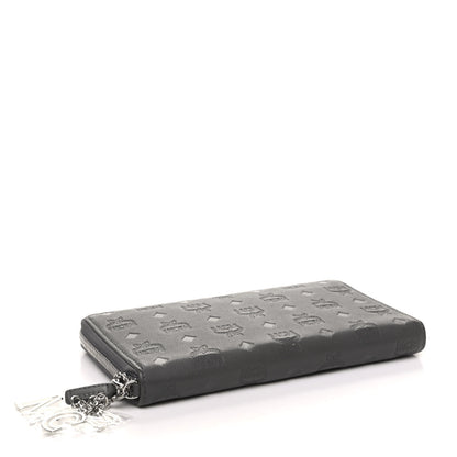 MCM Calfskin Ottomar Monogram Klara Zip Wallet Grey 4 of 7