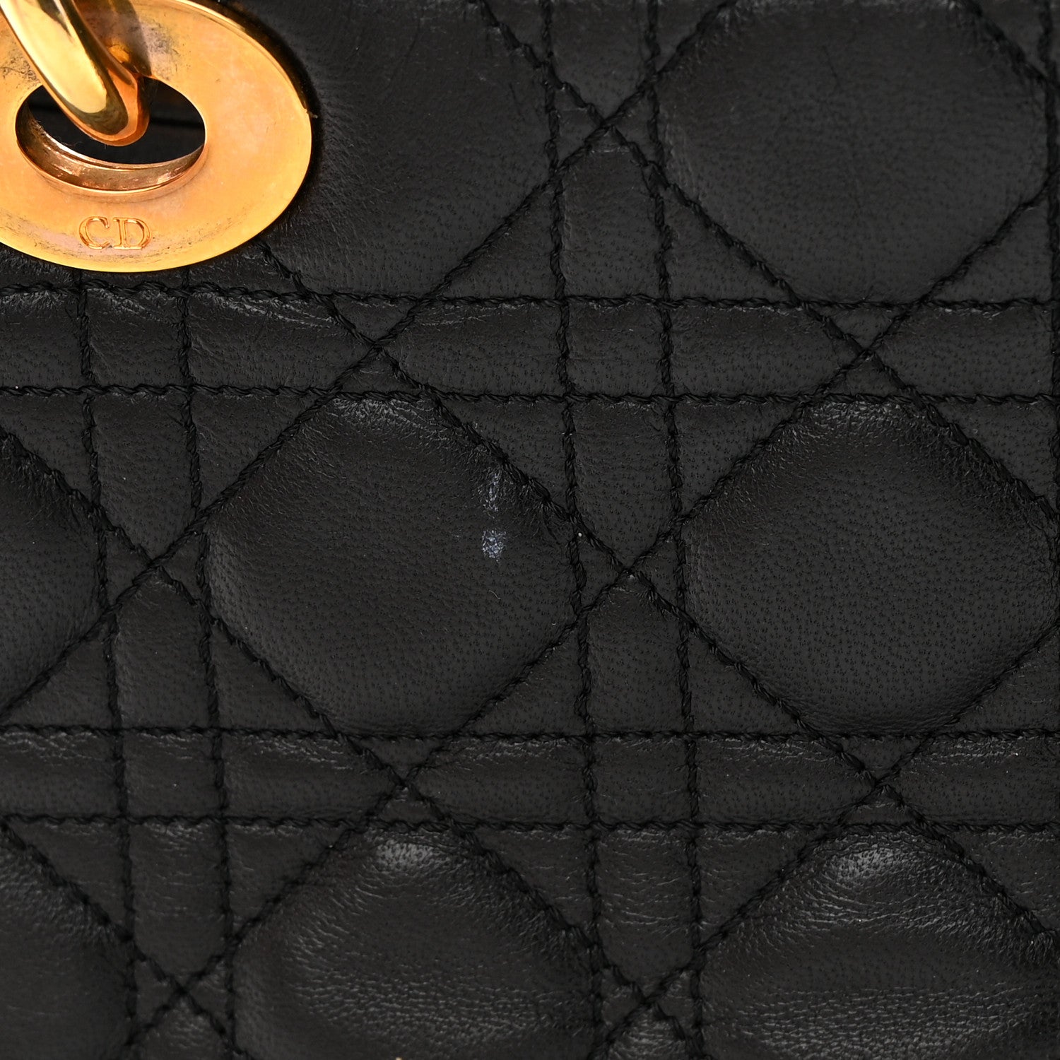 Christian Dior Lambskin Cannage Medium Lady Dior Black 17 of 19