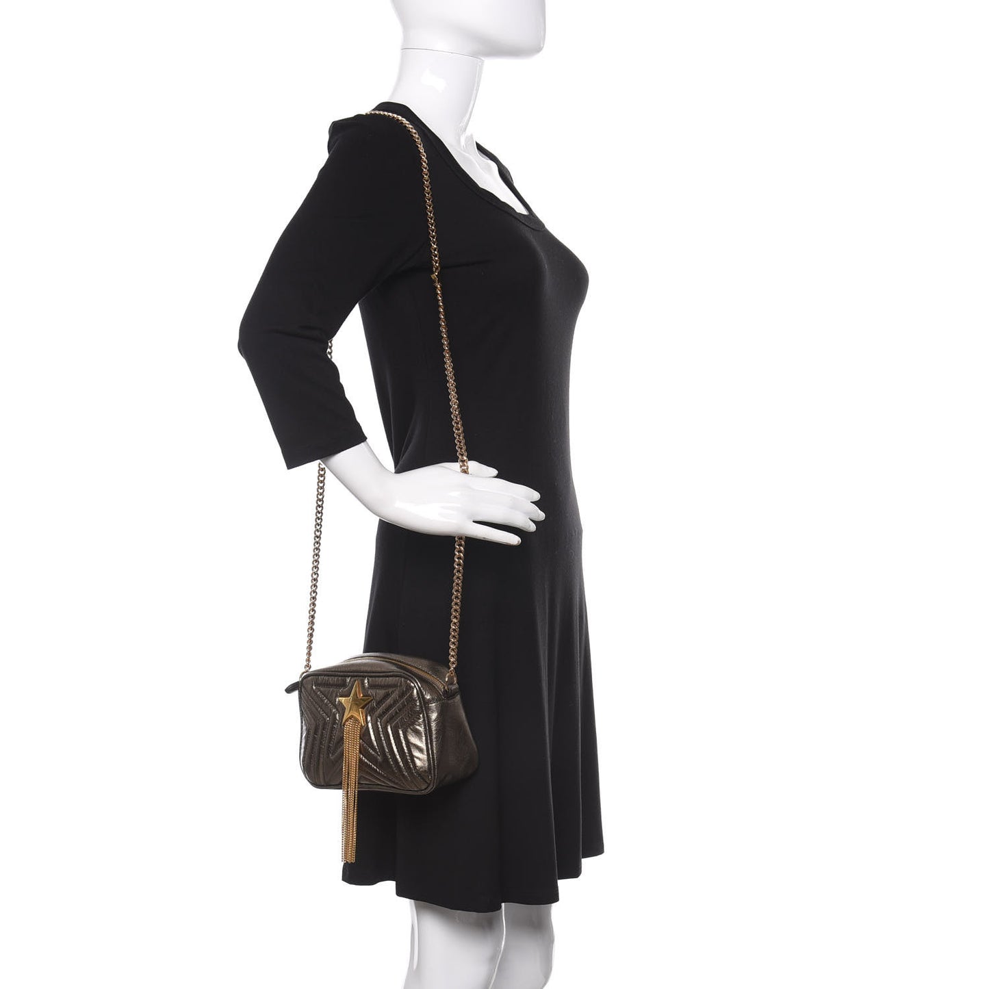 Metallic Alter Nappa Star Patch Shoulder Bag Gold