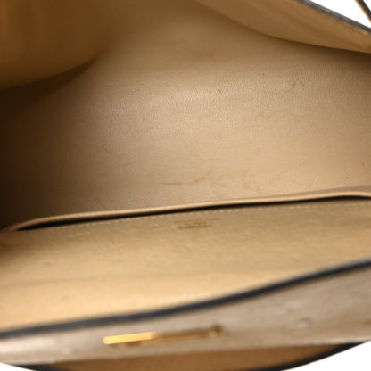 Hermes Ostrich Kelly Pochette Clutch Parchemin 6 of 11