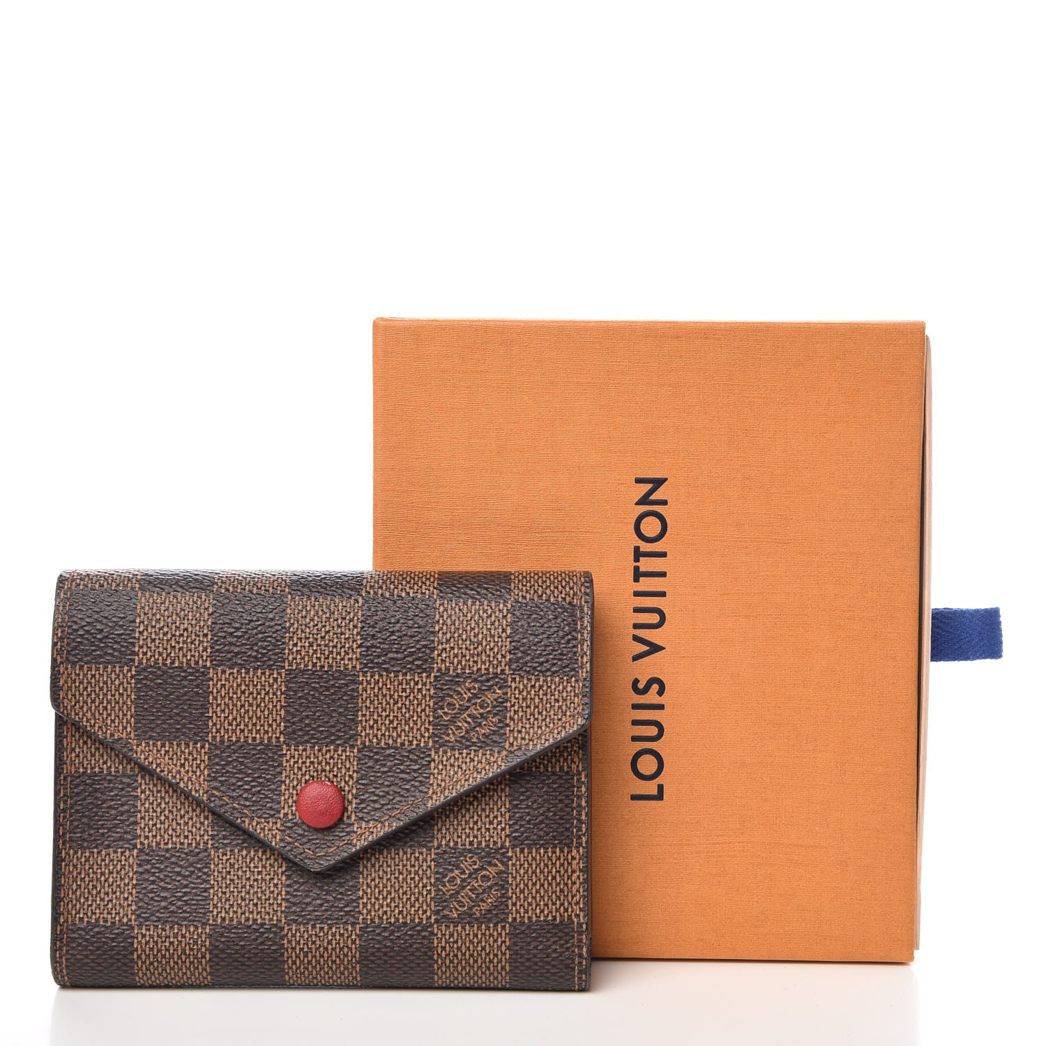Louis Vuitton Damier Ebene Victorine Wallet Red 10 of 10