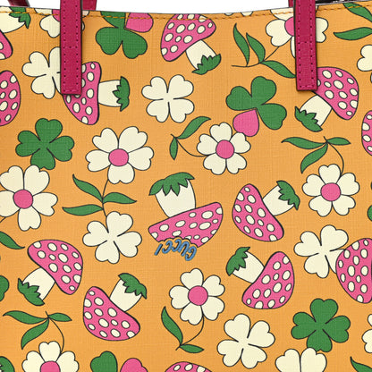 Gucci Canvas Childrens Flower Mushroom Print Tote Pink Yellow 8 of 10
