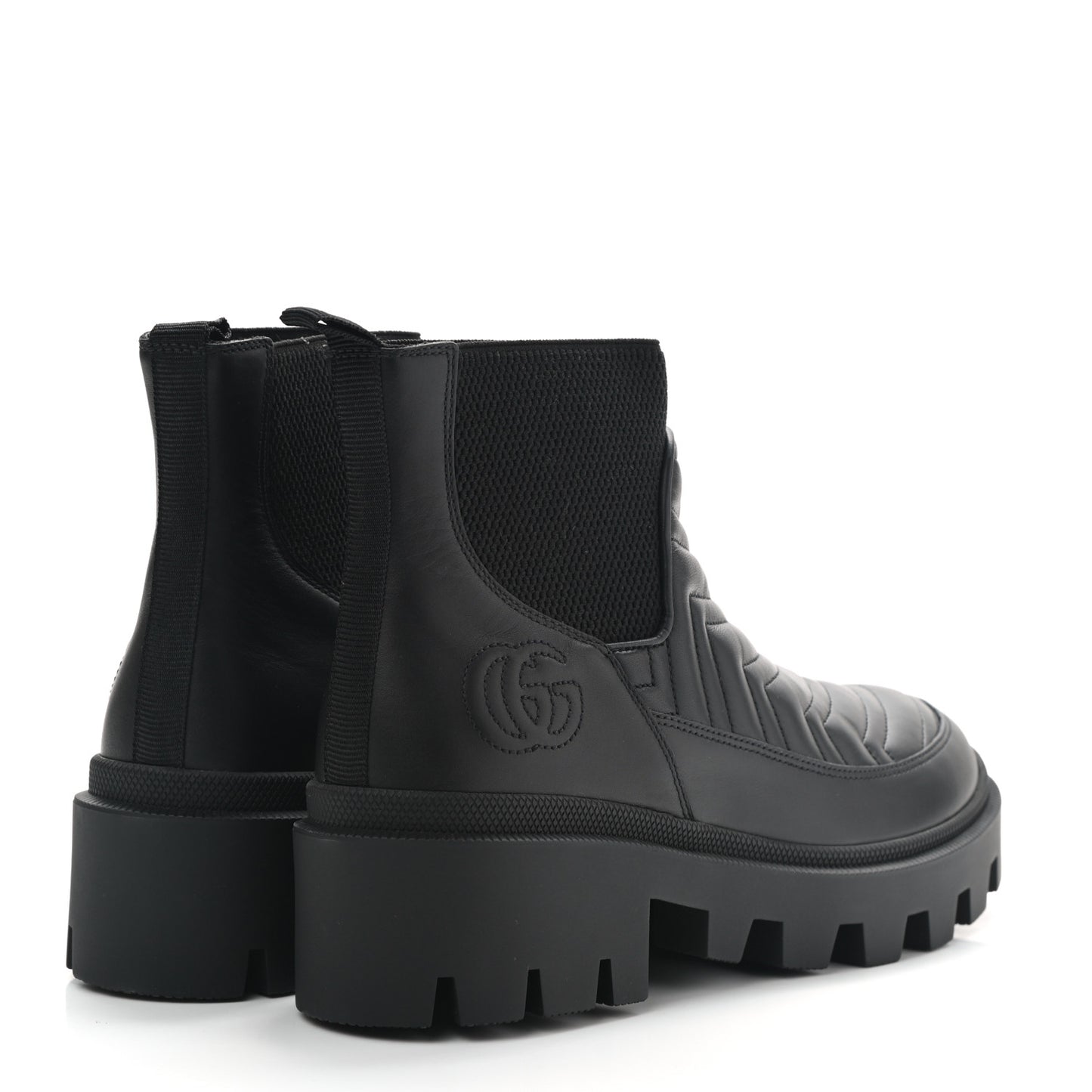 Calfskin Nappa Matelasse Frances Chelsea Boots 39 Black