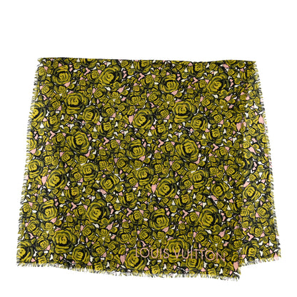 Louis Vuitton Wool Silk Cashmere Rock N Roses Stole 3 of 6