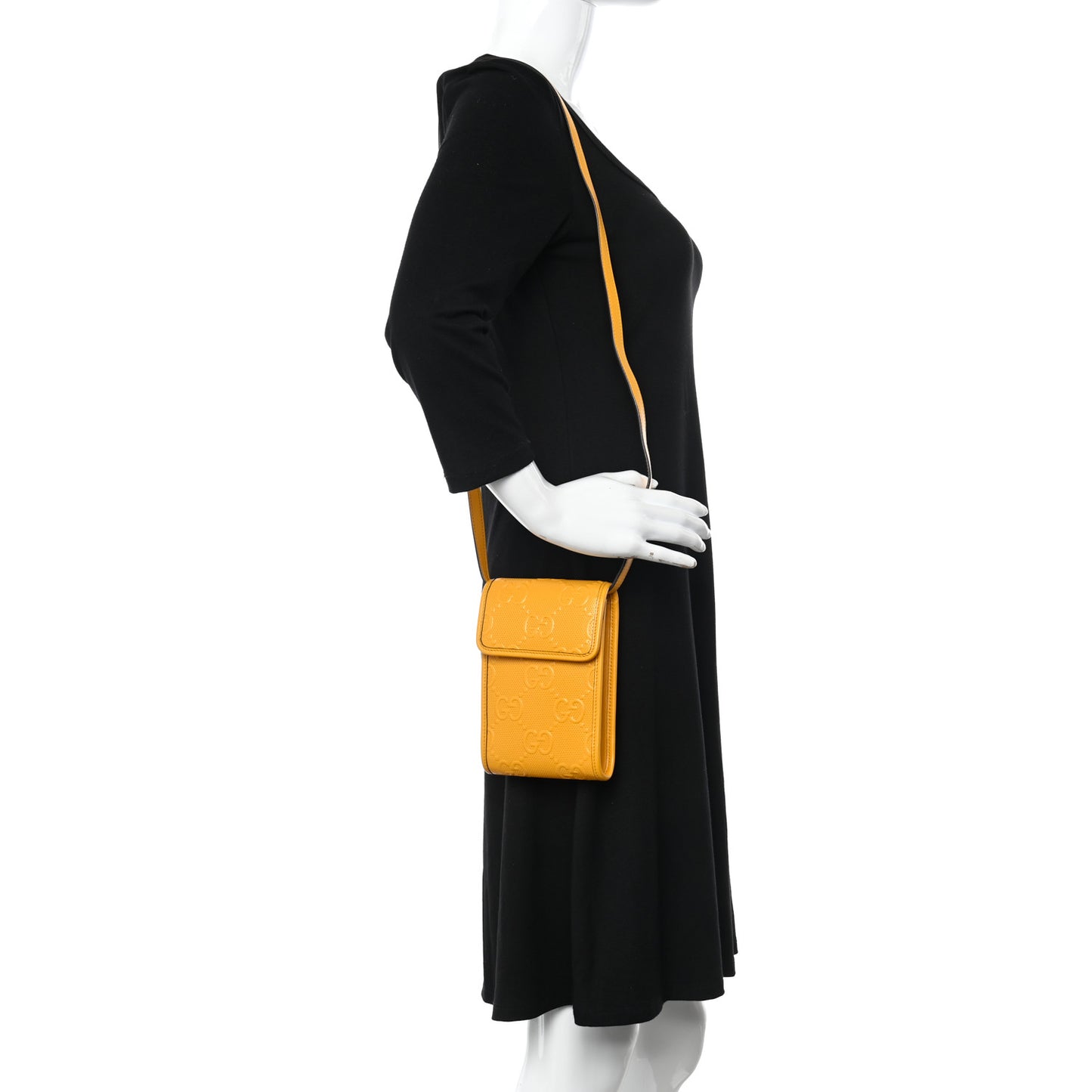 Calfskin GG Tennis Embossed Mini Crossbody Bag Crop