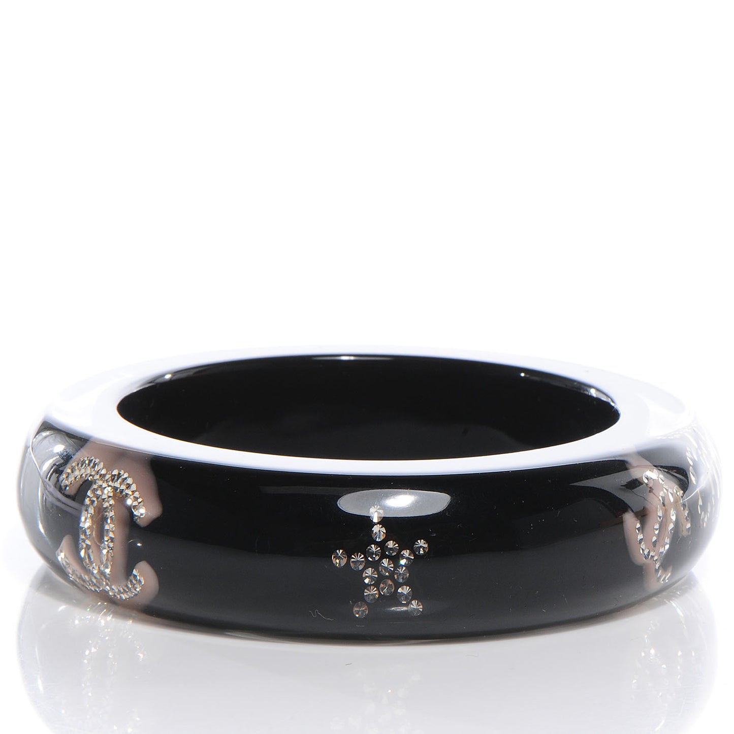 Resin Crystal CC Bangle Black