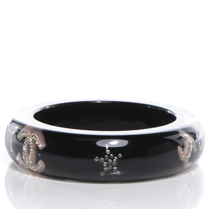 Chanel Resin Crystal CC Bangle Black 6 of 7