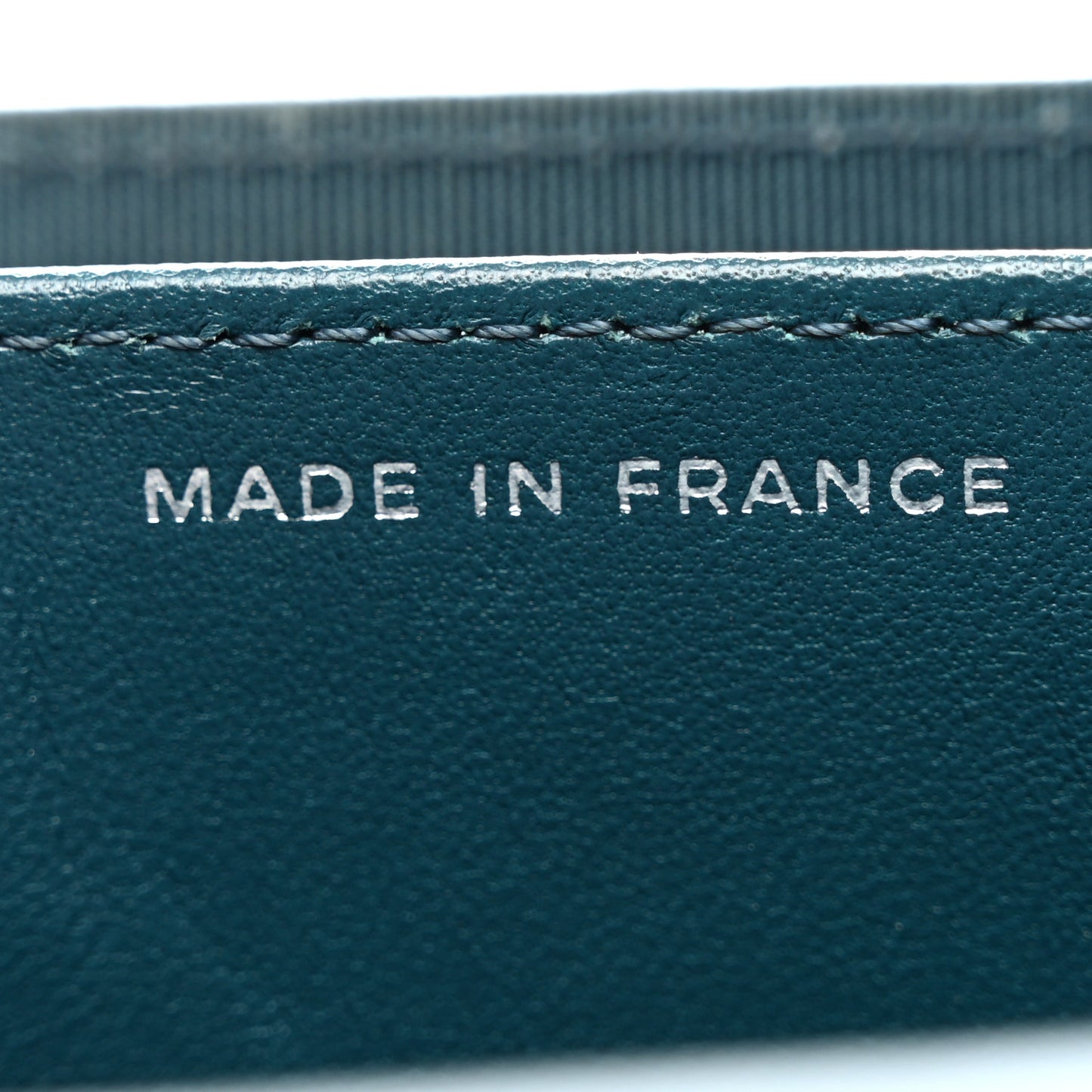 Lambskin Quilted Flap Card Holder Wallet Dark Turquoise