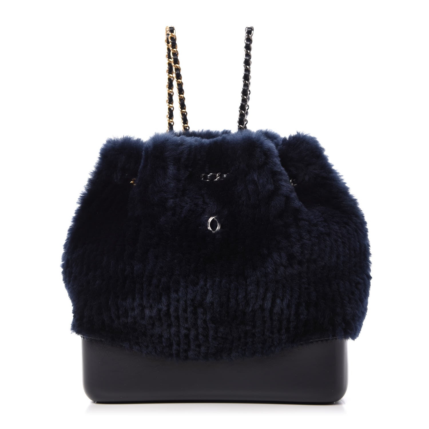 Chanel Shearling Small Gabrielle Backpack Navy 1 of 11