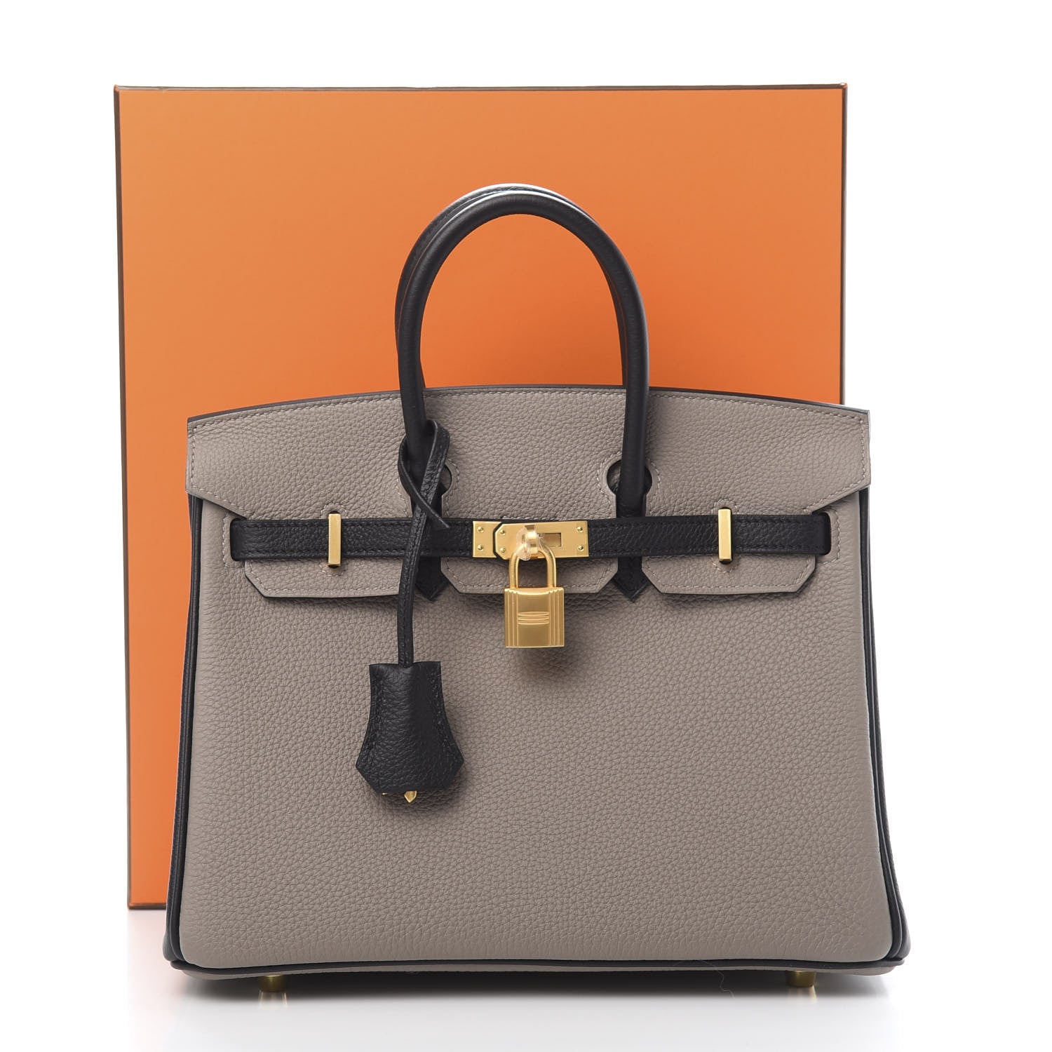 Hermes Togo Horseshoe Birkin 25 Gris Asphalt Black 11 of 12