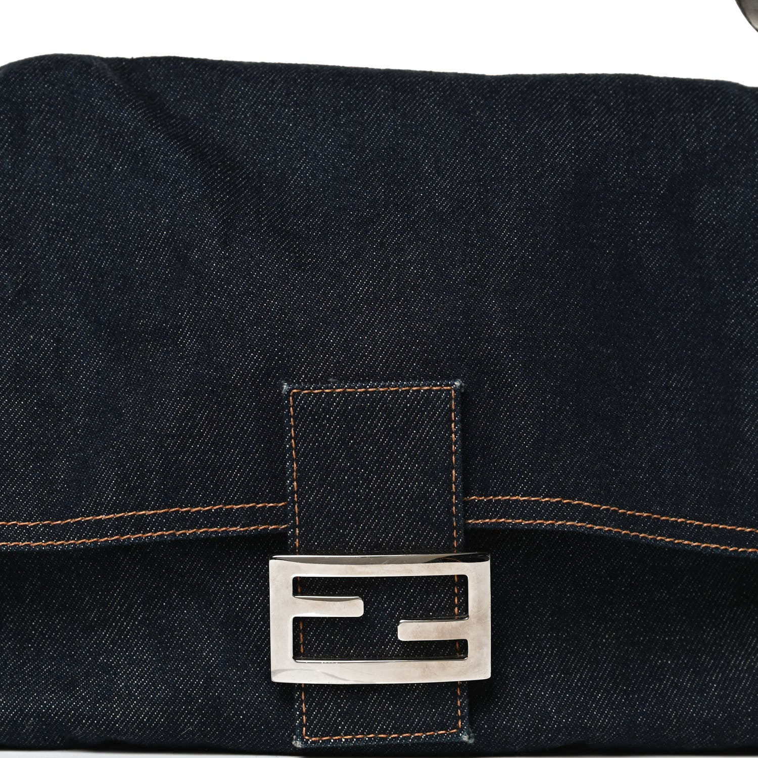 Fendi Denim Mama Baguette Blue 8 of 12