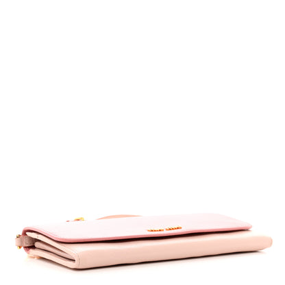 Miu Miu Goatskin Madras Bi-Color Wallet On Chain Rosa Gemma 4 of 7