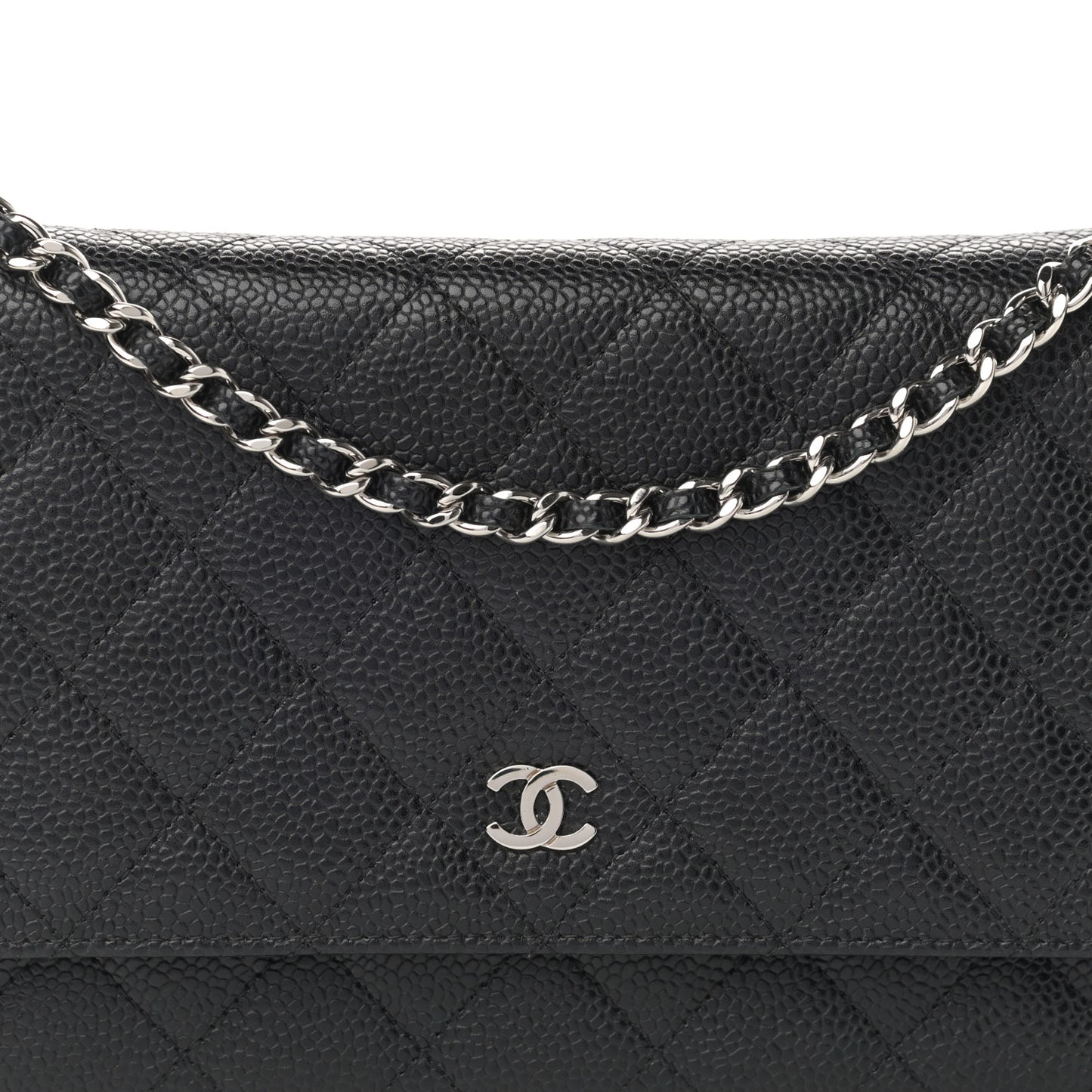 Caviar Quilted Wallet On Chain WOC Black
