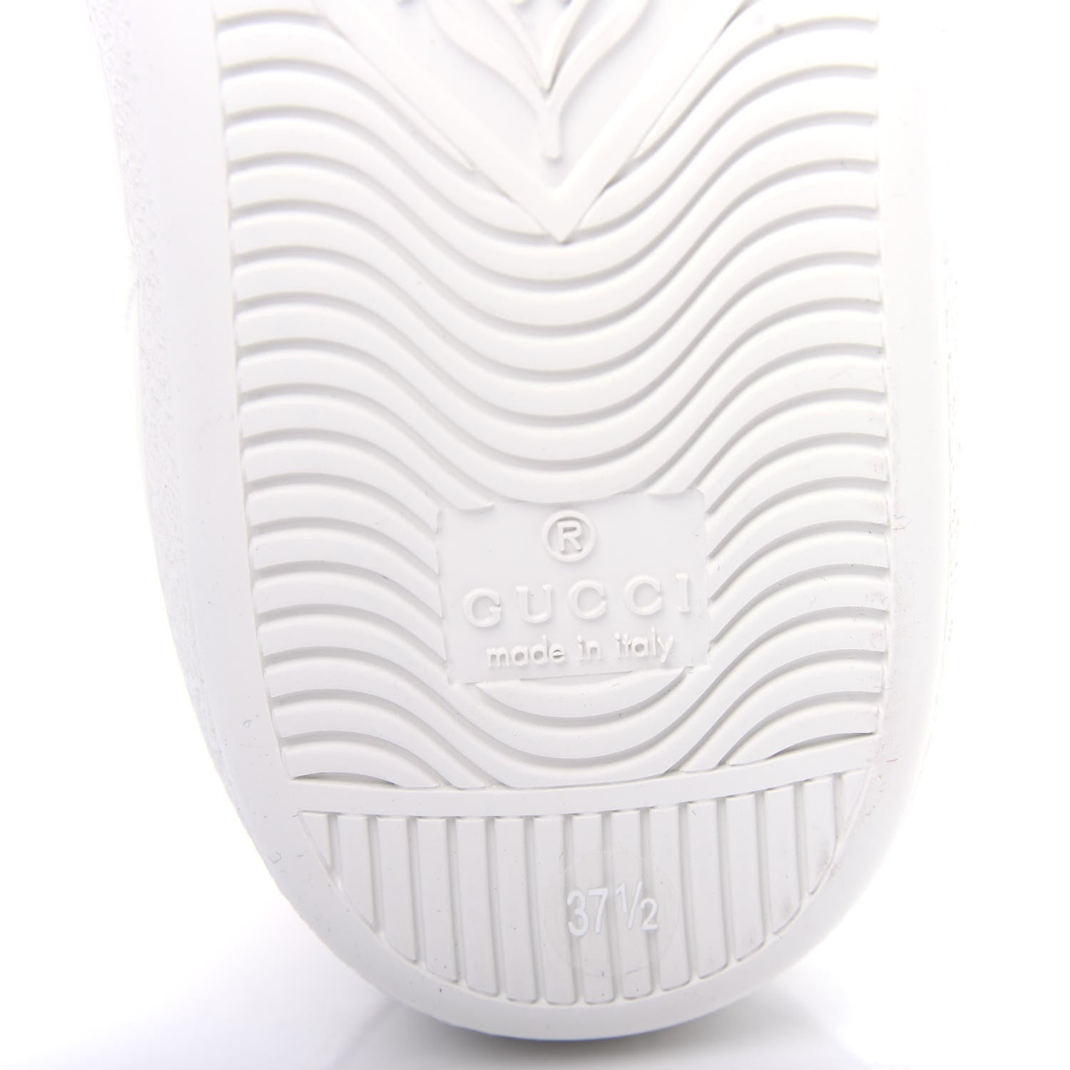 Gucci Calfskin Ayers Bee Embroidered Womens Ace Sneakers 37.5 White Green 9 of 11