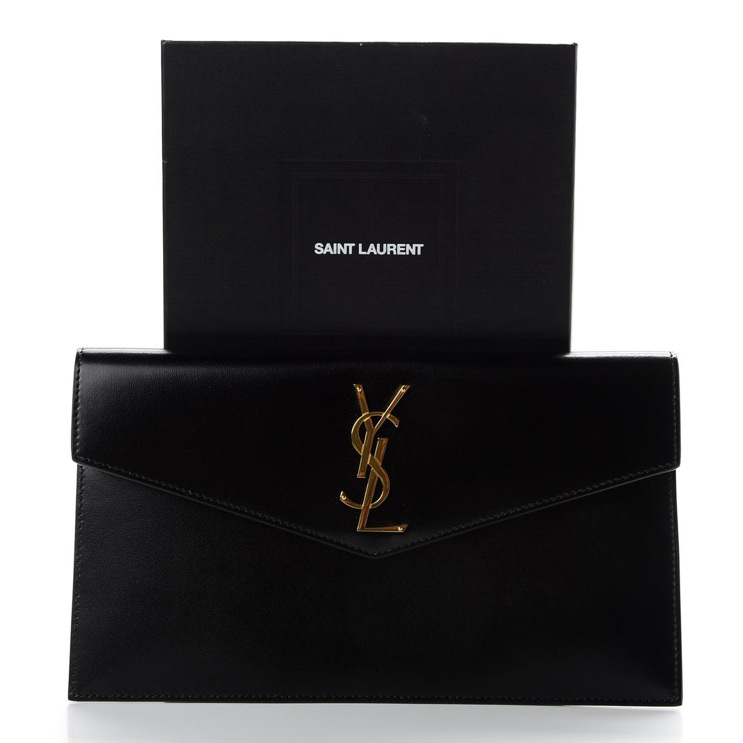 Smooth Shiny Calfskin Monogram Uptown Pouch Black