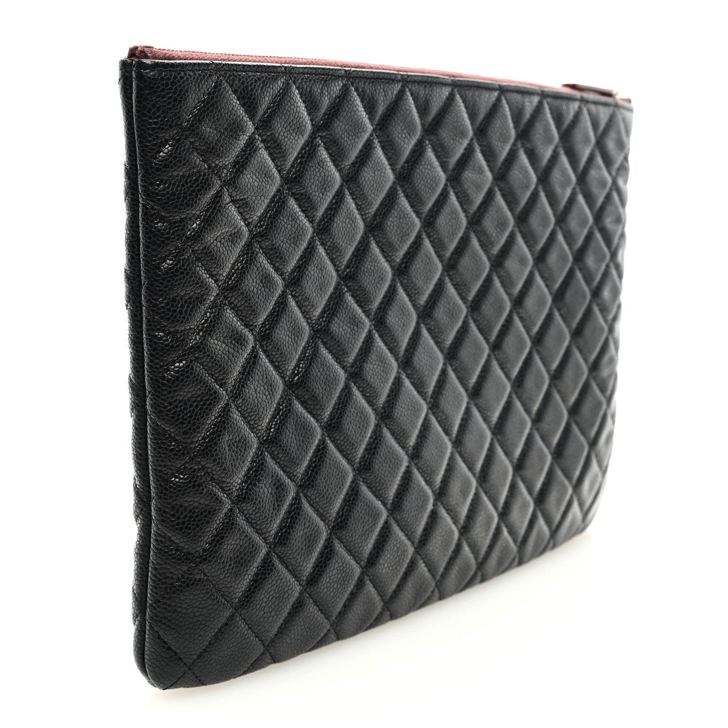 Caviar Quilted Large Cosmetic Case Black