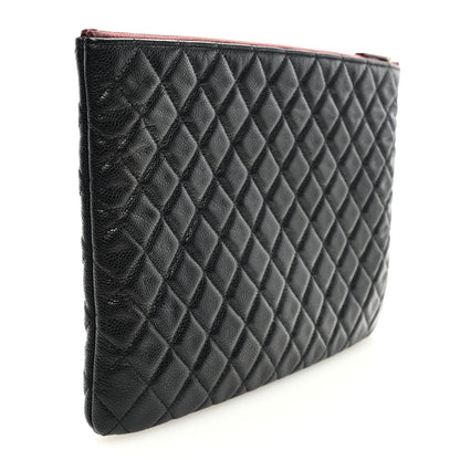 Chanel Caviar Quilted Large Cosmetic Case Black 3 of 7